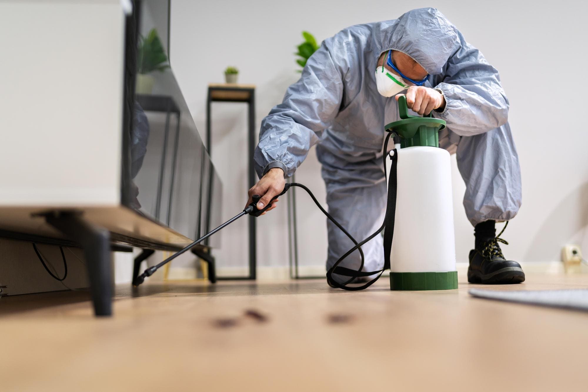 pulvérisation d'insecticides par un expert en désinsectisation